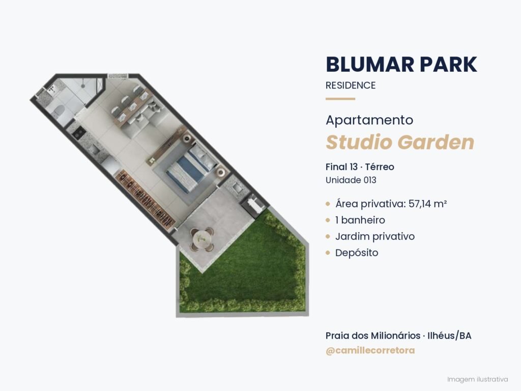 Planta studio garden final 13 Blumar Park Praia dos Milionários Ilhéus