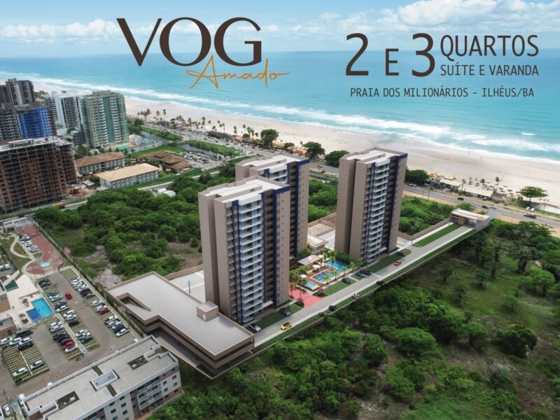 VOG Amado – Apartamento de 03 quartos na Praia dos Milionários – Ilhéus/BA